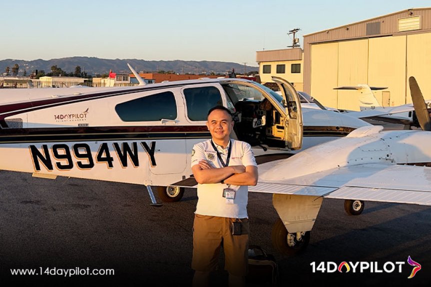 Baron N994WY aircraft preparing for takeoff to EAA AirVenture Oshkosh mission at Van Nuys Airport